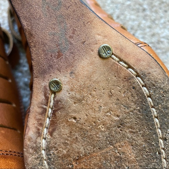 Frye Gwen Ankle Strap Brown Leather Sandals sz 9 - Picture 10 of 16